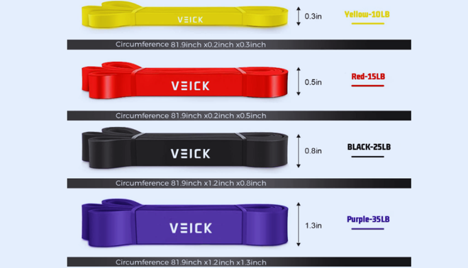 VEICK Resistance Bands for Working Out, Exercise Bands, Workout Bands, Pull Up Assistance Bands, Long Heavy Stretch Bands Setthe best 2025